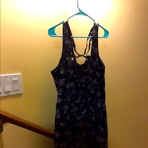 Black sun back dress from torrid w/white flower